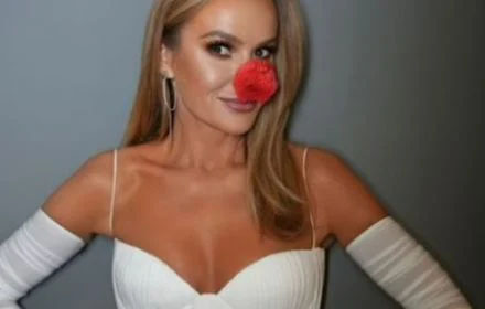 Amanda Holden looks glowing  in a fitted white mini dress as she shares fun clip with her red nose ahead of Comic Relief