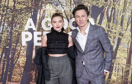 Florence Pugh steals the show in black beaded crop top as she reunites with ex Zach Braff at premiere of A Good Person