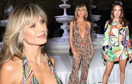 Heidi Klum shows off agless beauty  in sheer shirt for Vogue Greece ahead of 50th birthday