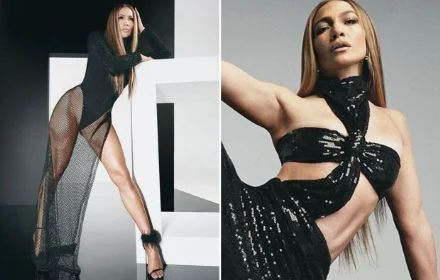 Jennifer Lopez, 53, shows off her ageless beauty as she strips off to barely-there latex bra top and sheer dress