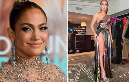 Jennifer Lopez, 53, exposes privates in slashed dress with thigh-high split