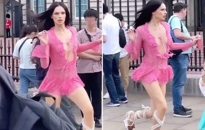 Model Sparks Chaos at Buckingham Palace in Skimpy Dress