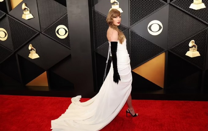 Grammys 2024: Taylor Swift Turns Heads in Bridal White